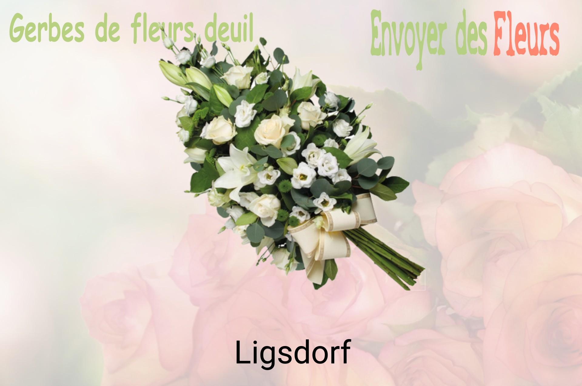 Gerbe de fleurs de deuil livrée à Ligsdorf